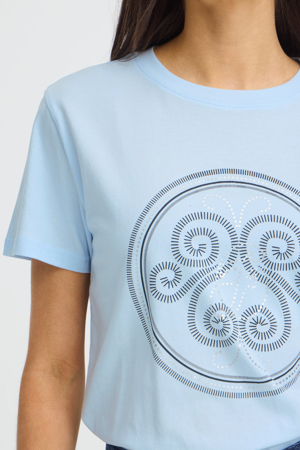 Fransa Zary 1 T-shirt Ice Water Blå w Salute Sølv Foil