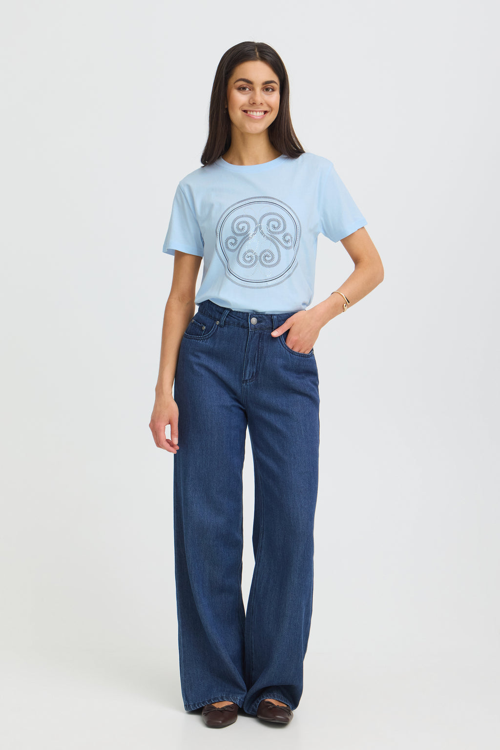 Fransa Zary 1 T-shirt Ice Water Blå w Salute Sølv Foil