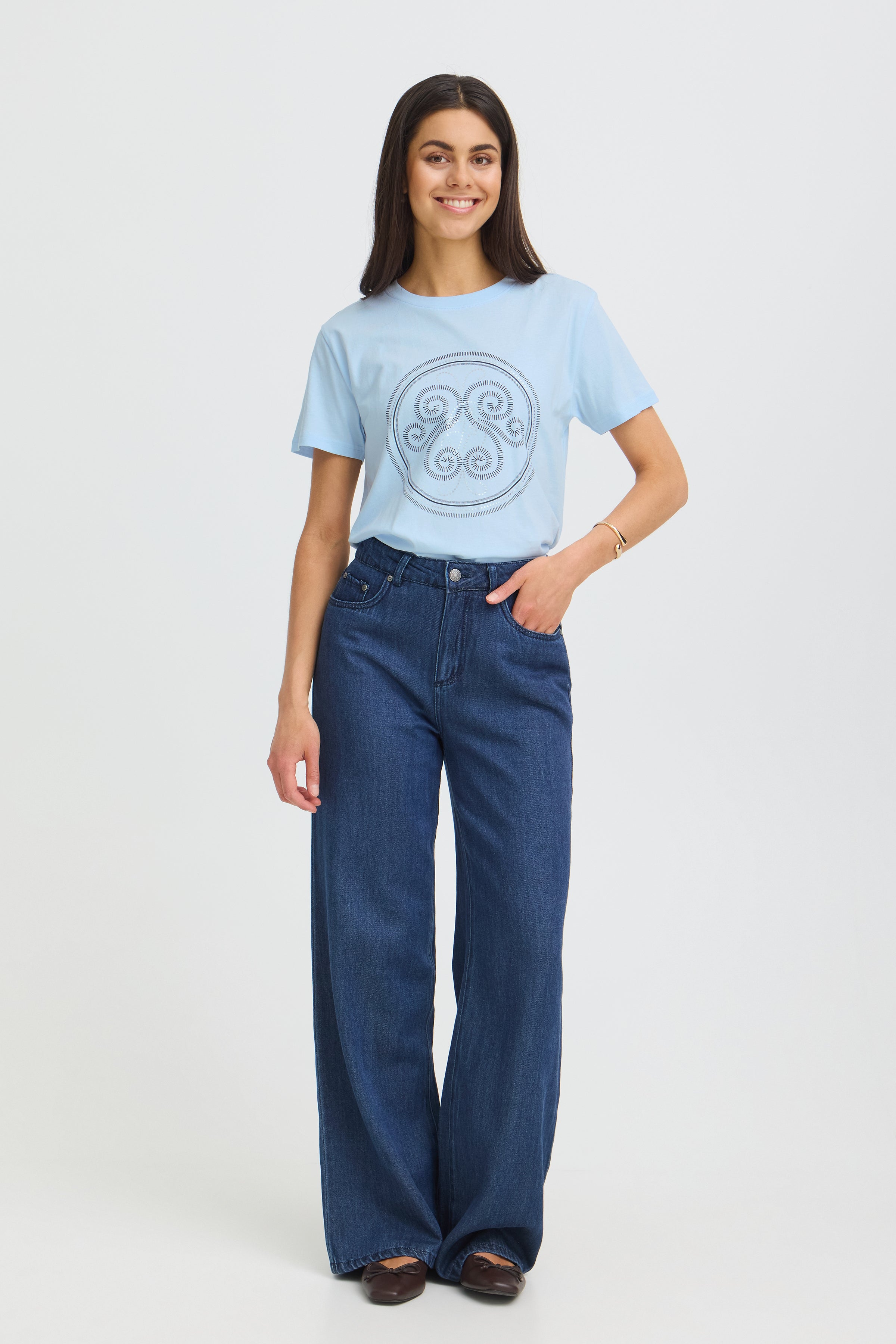 Fransa Zary 1 T-shirt Ice Water Blå w Salute Sølv Foil