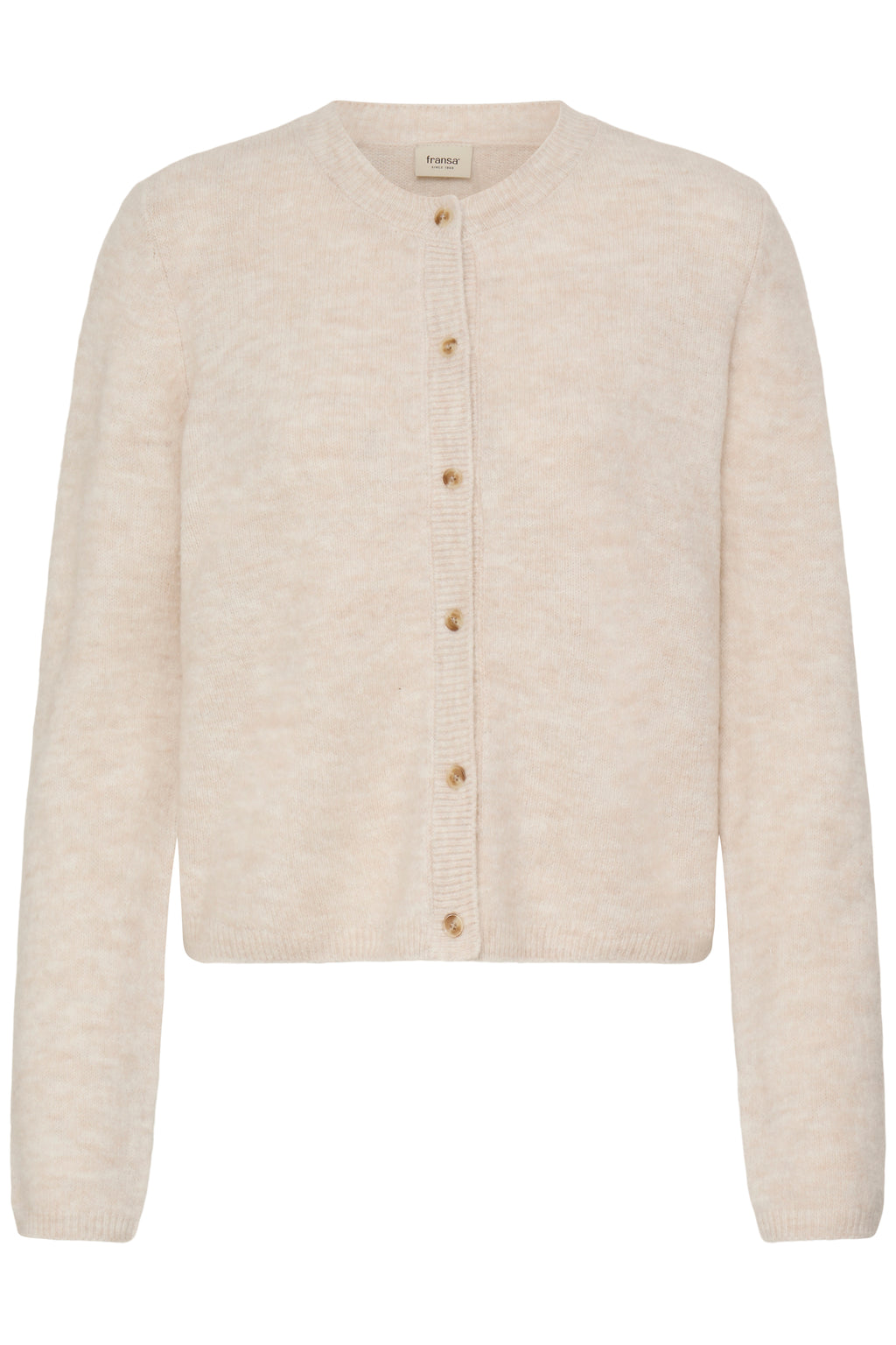 Fransa Ellis Cardigan 2 Oatmeal Melange Sand