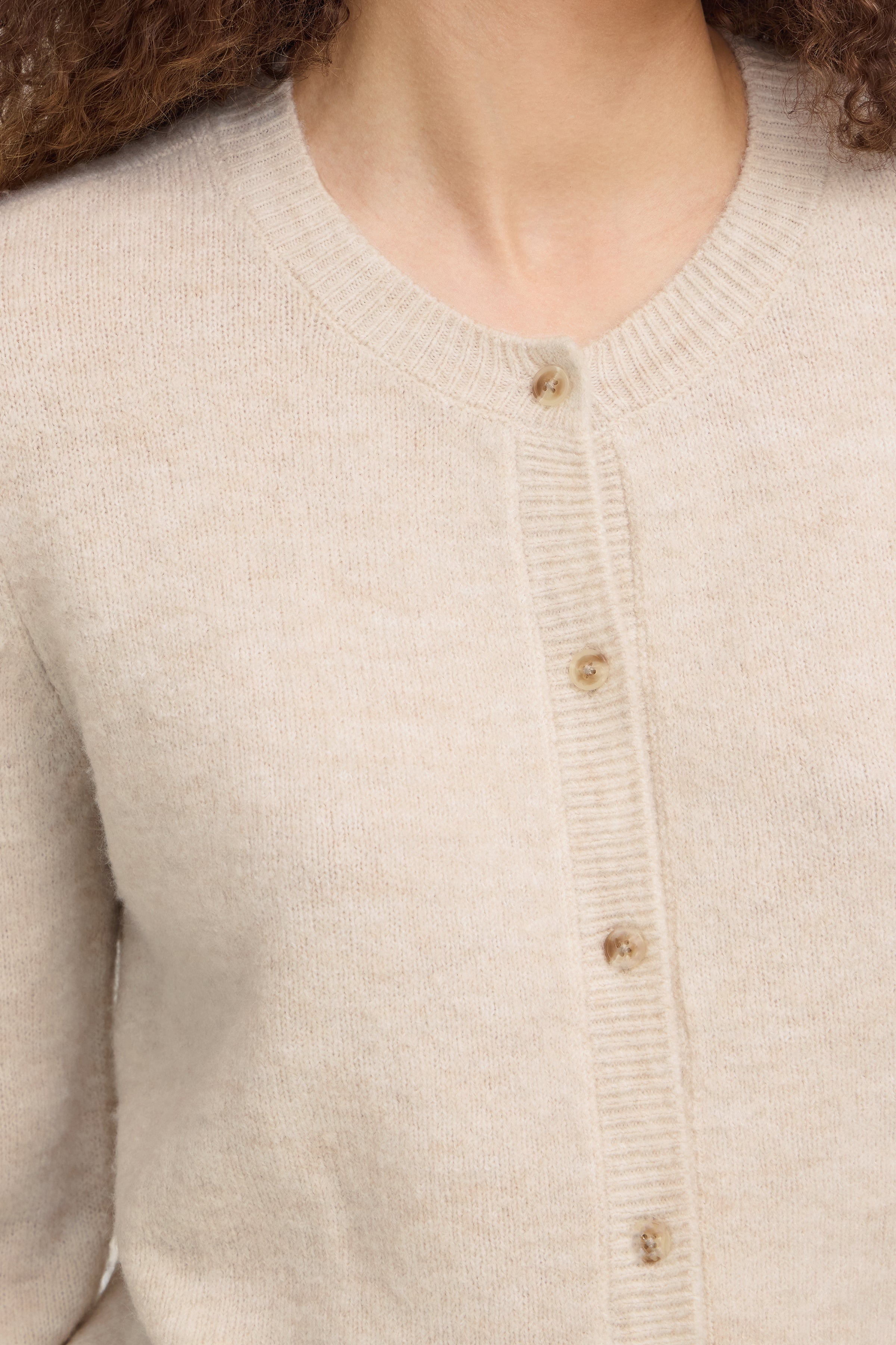 Fransa Ellis Cardigan 2 Oatmeal Melange Sand