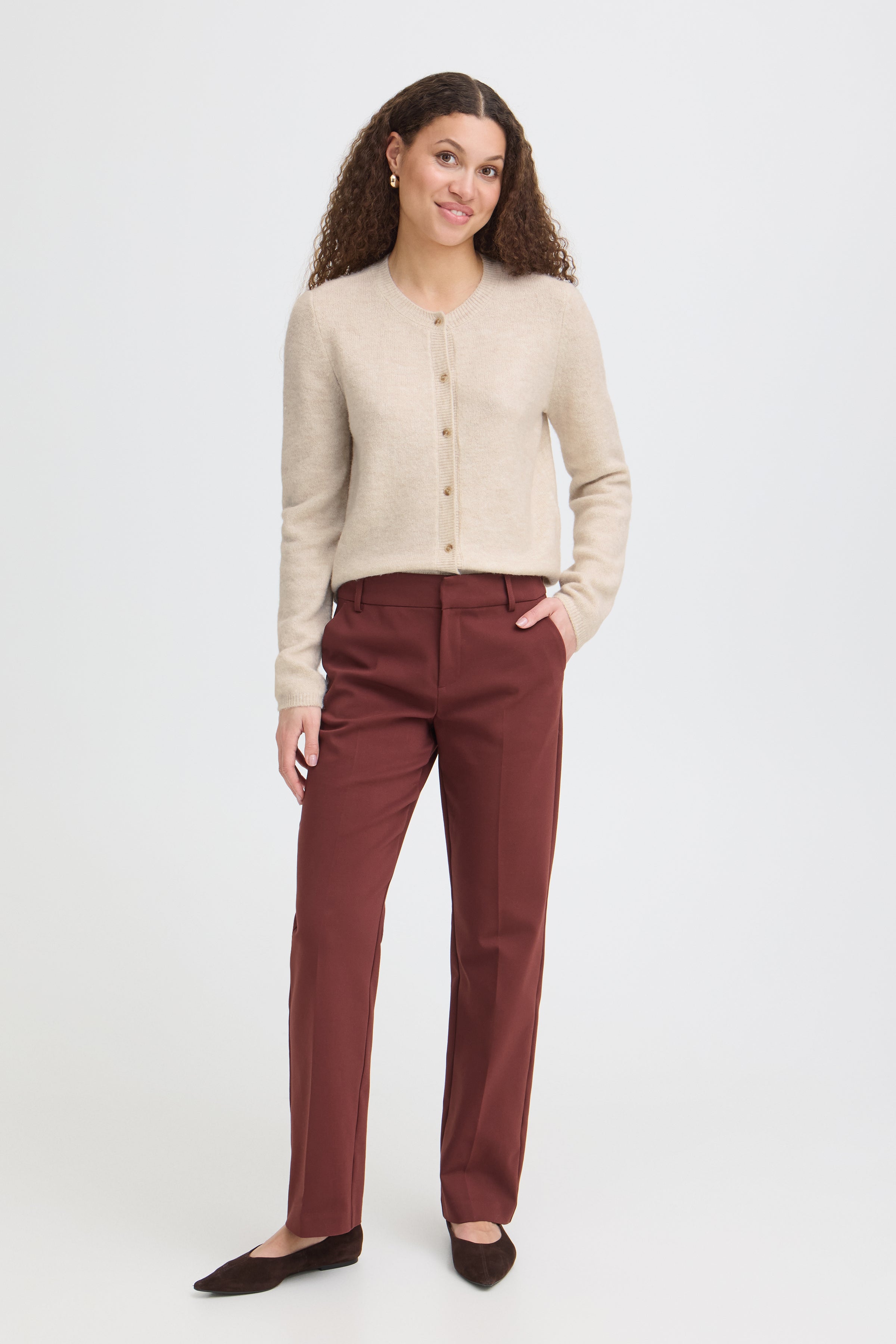 Fransa Ellis Cardigan 2 Oatmeal Melange Sand