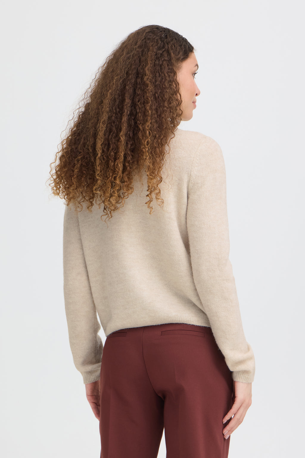 Fransa Ellis Cardigan 2 Oatmeal Melange Sand