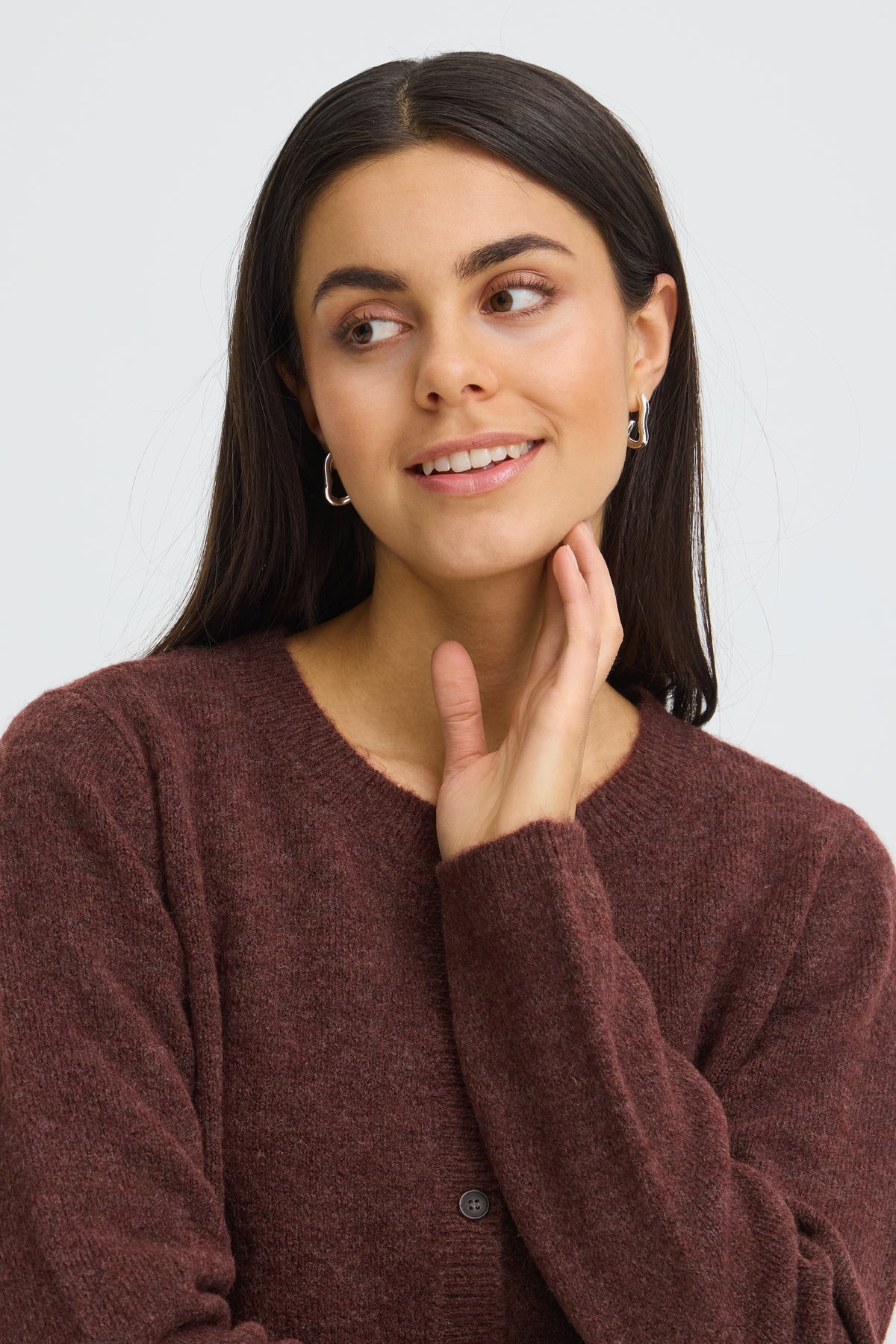 Fransa Ellis Cardigan 2 Rum Raisin Brun