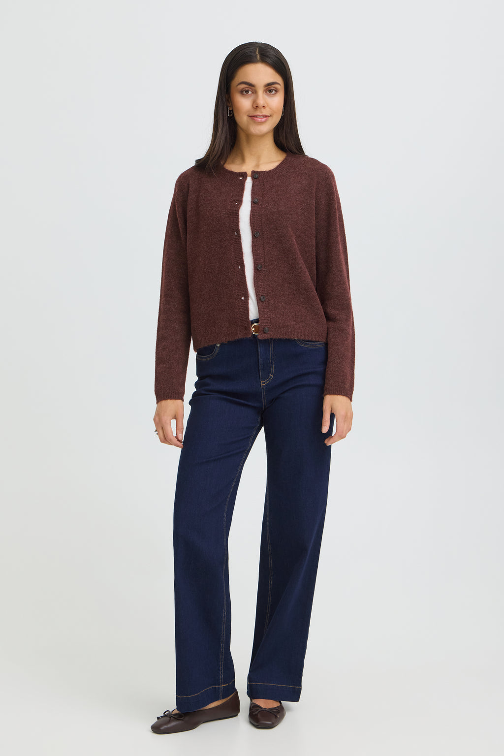 Fransa Ellis Cardigan 2 Rum Raisin Brun
