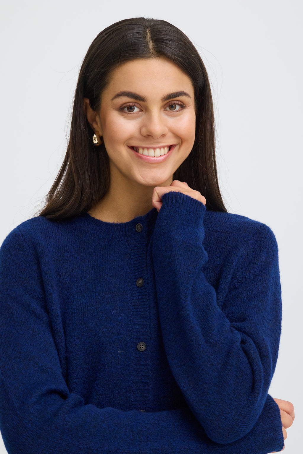 Fransa Ellis Cardigan 2 Depths Melange Blå