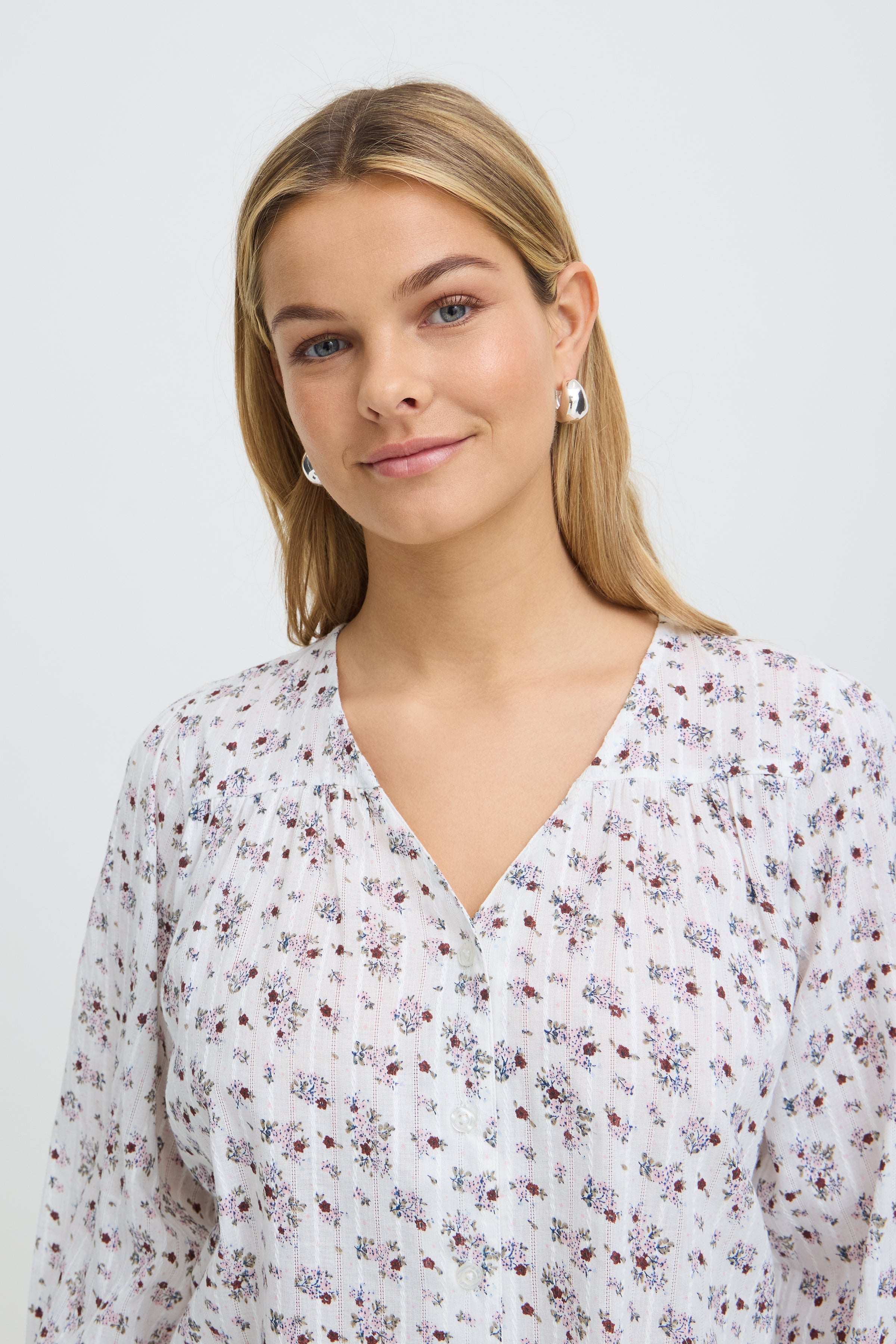Fransa Easa Skjorte 1 Blomster Whisper Hvid