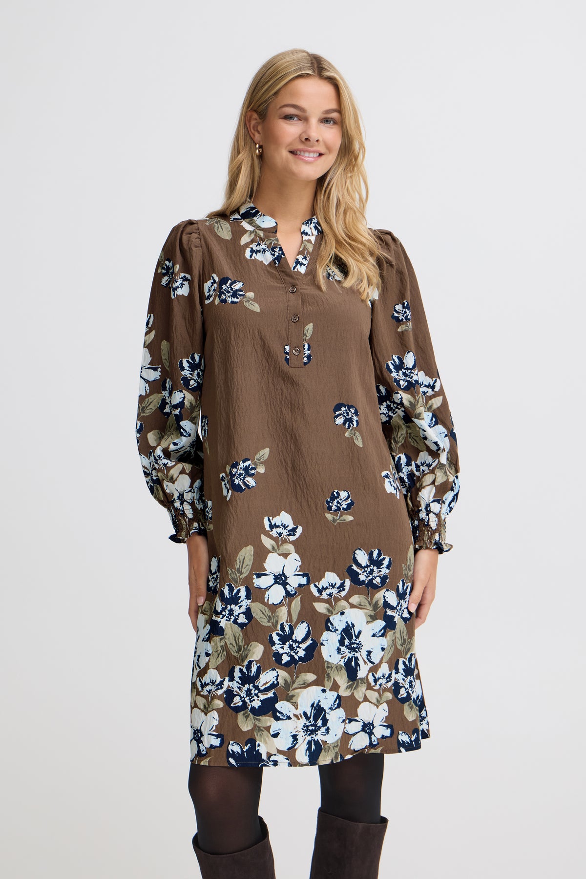 Fransa Carrie Kjole 1 Petal Raindrum Brun