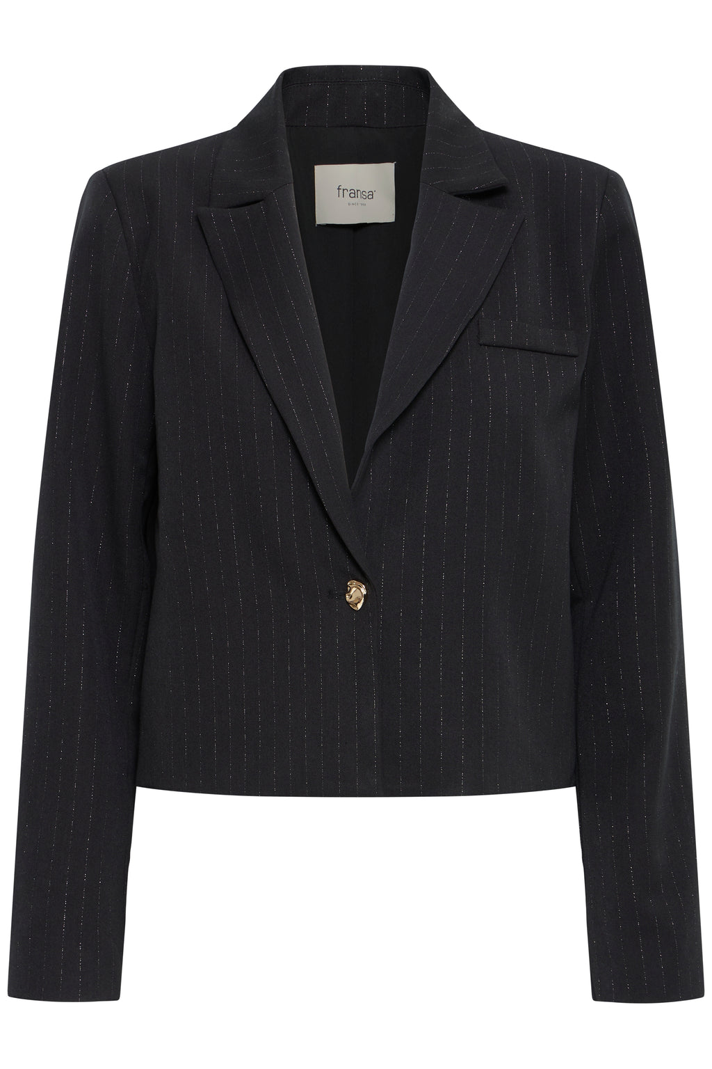 Fransa Spin Blazer 1 Lurex Striber Sort