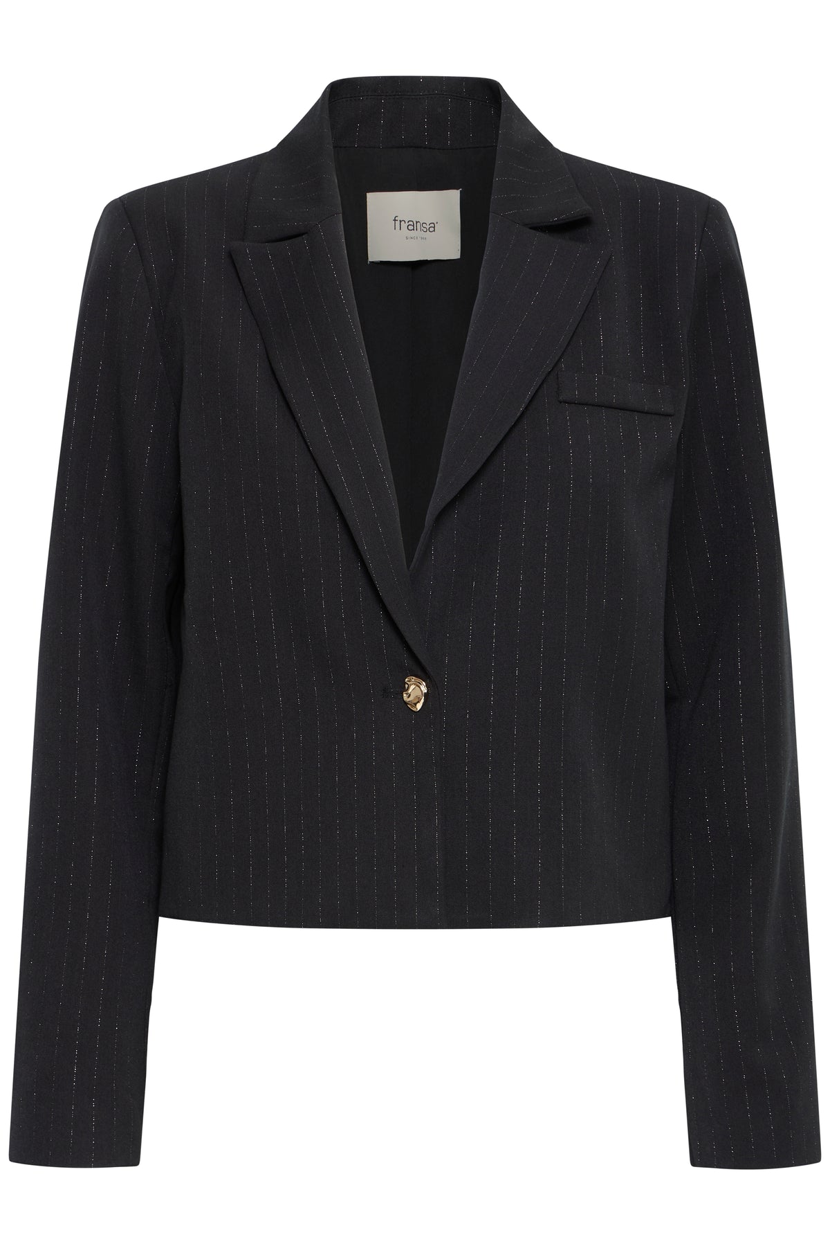 Fransa Spin Blazer 1 Lurex Striber Sort