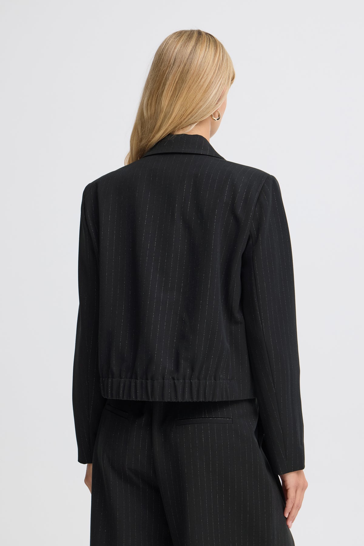 Fransa Spin Blazer 1 Lurex Striber Sort