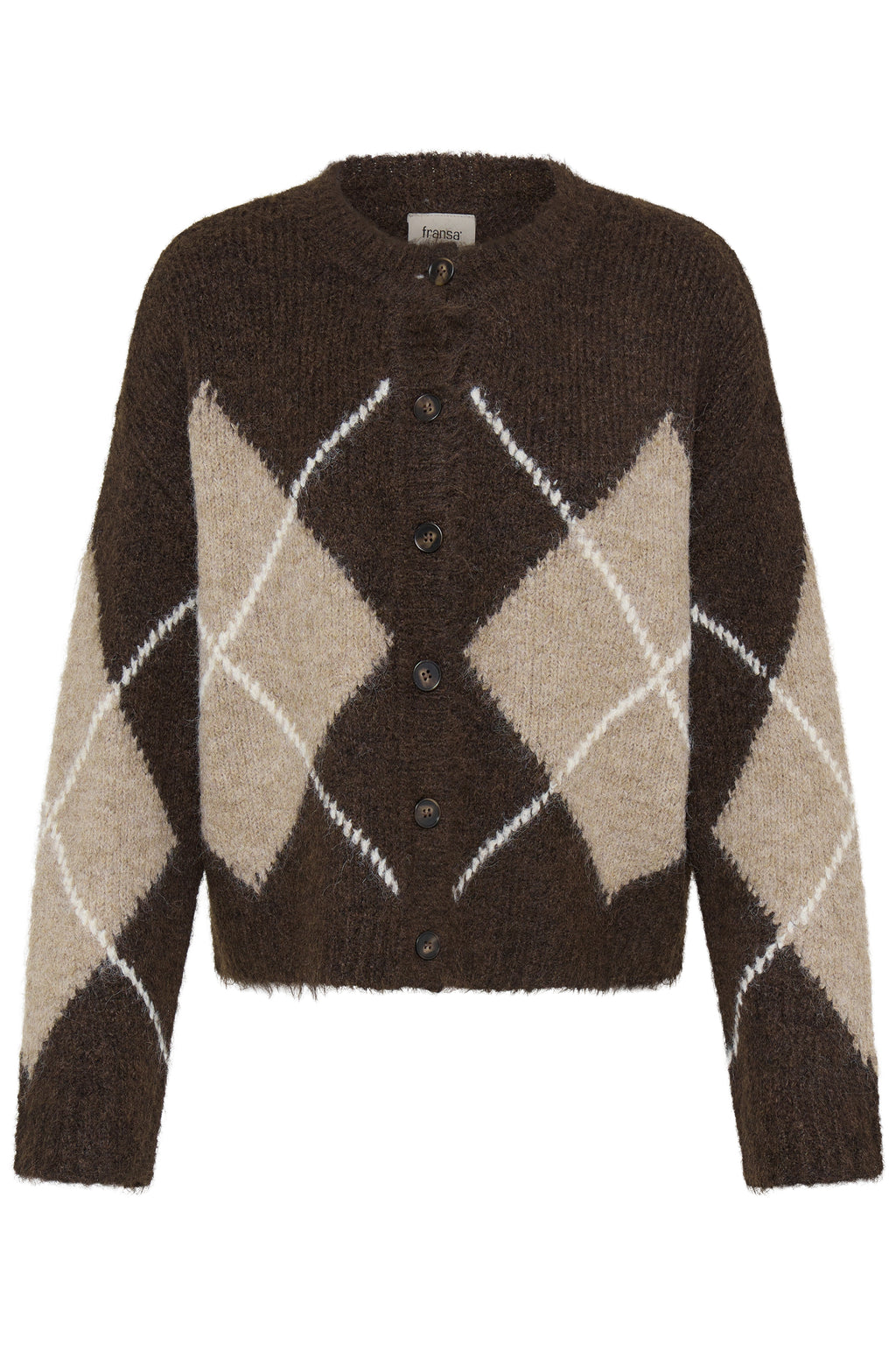 Fransa Charleen Cardigan 3 Hot Fudge Brun
