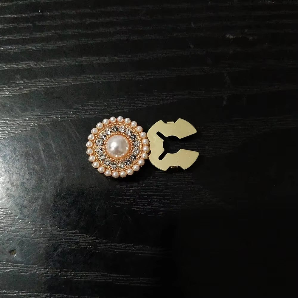 Löwenstein Button Covers Sten Perle Round Guld
