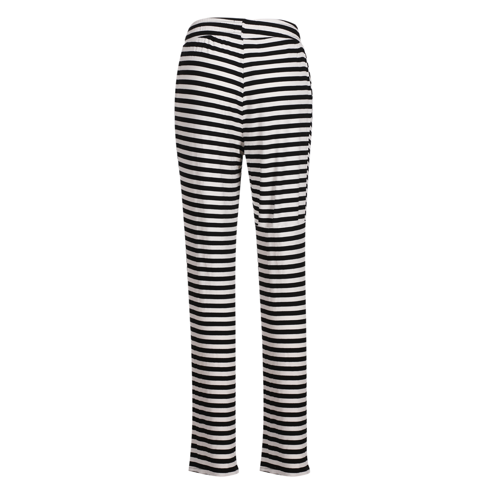 Liberte Natalia Straight Bukser Stribet Sort Creme