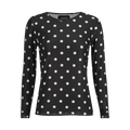 Liberte Mesh Langærmet T-Shirt Store Prikker Sort Hvid