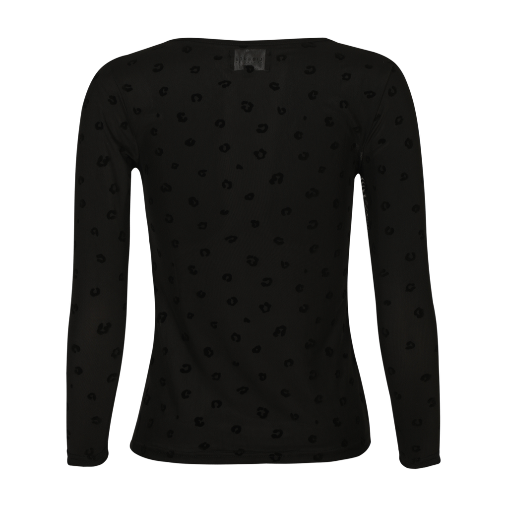 Liberte Mesh Langærmet T-Shirt Flock Sort Leo