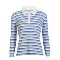 Liberte Natalia LS Polo Bluse Blå Hvid Rosa Stribet