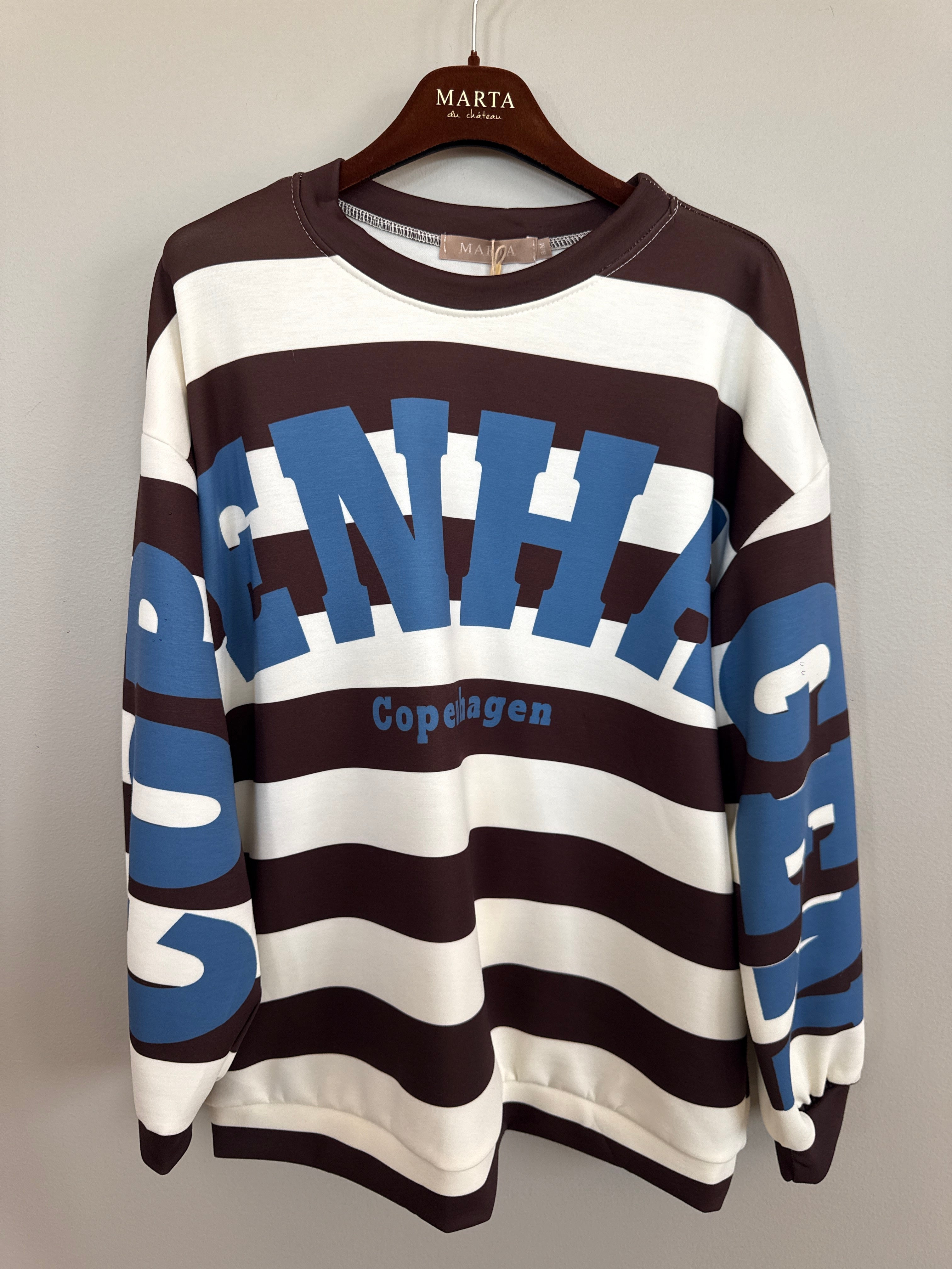 Marta Du Chateau Nerina Sweatshirt Choco Jeans Blå
