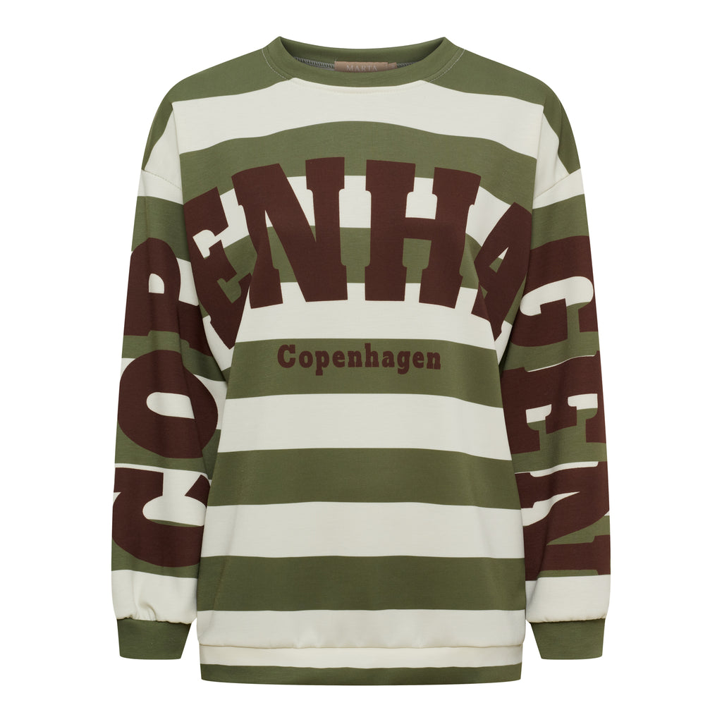 Marta Du Chateau Nerina Sweatshirt Military Grøn Moro Brun