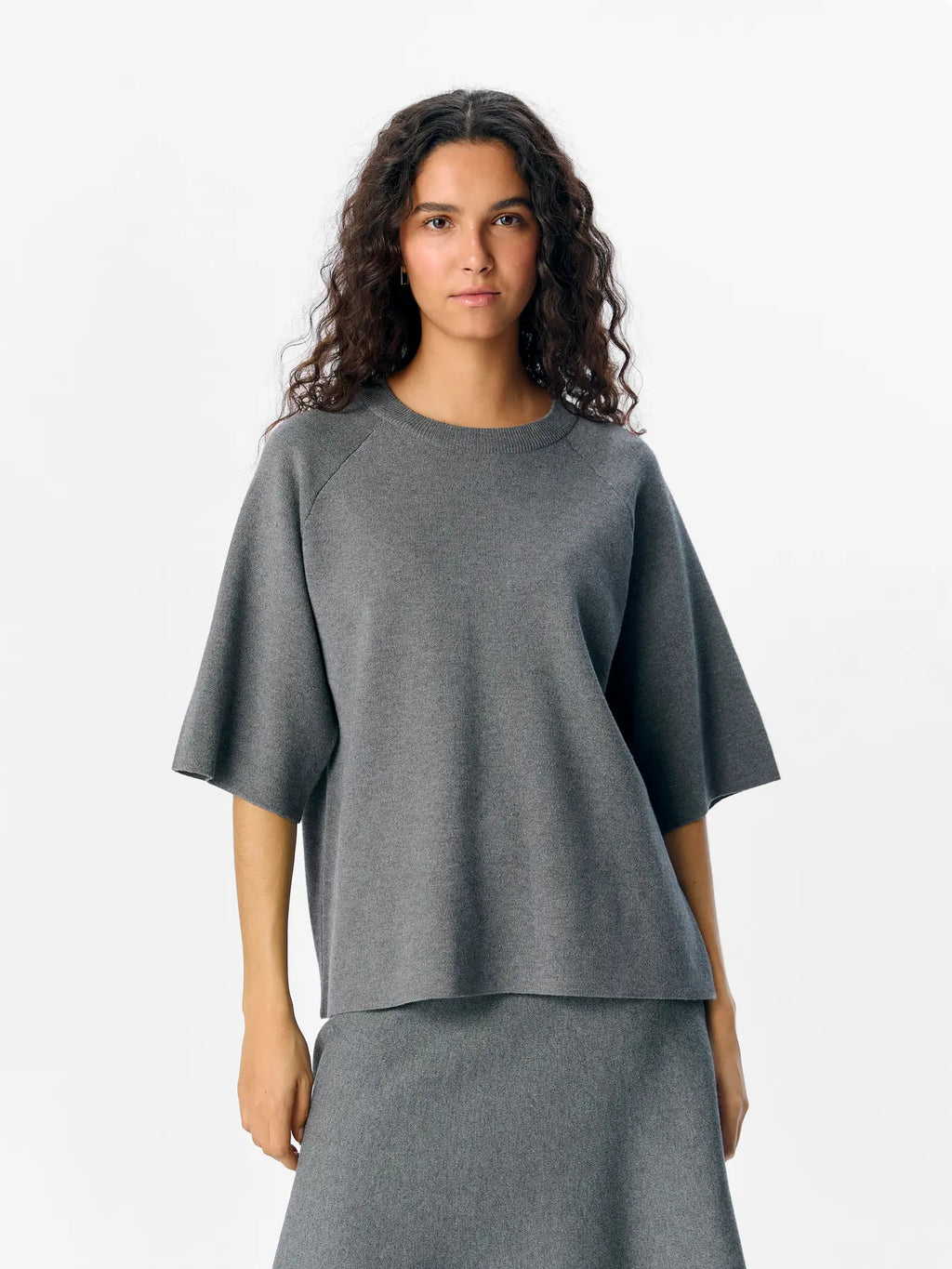 OBJECT OBJREYNARD 2/4 Strik Pullover Medium Grå