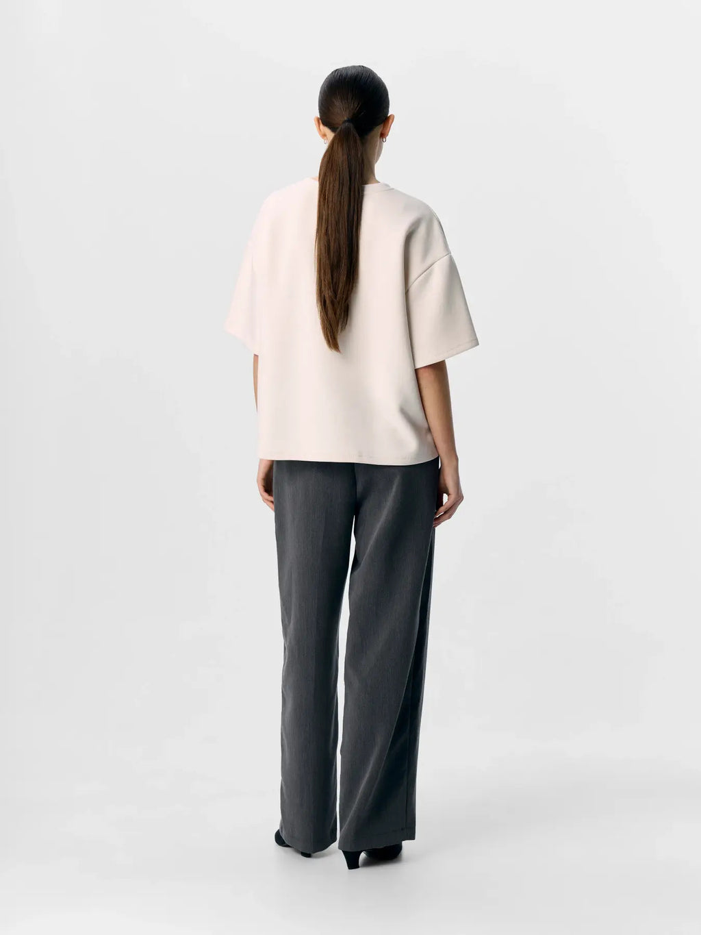OBJECT OBJANDREA 2/4 T Shirt Hvid Sand