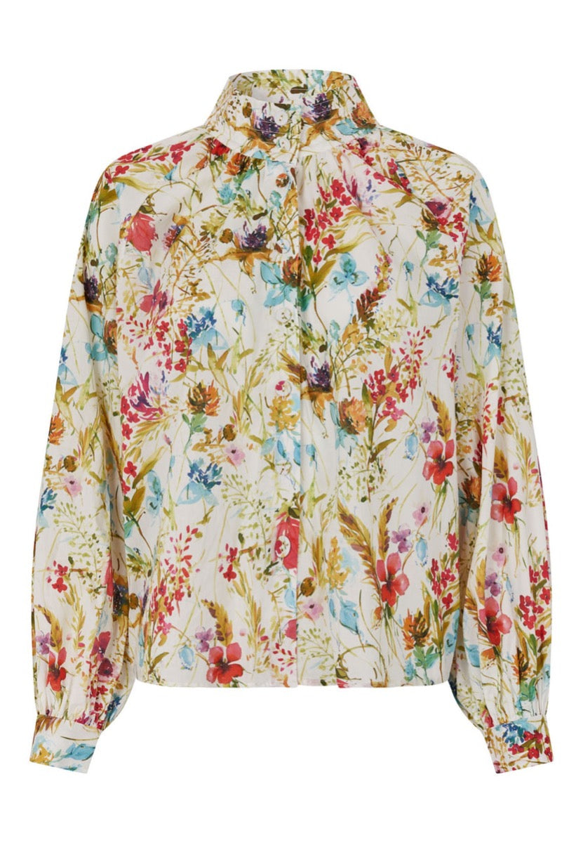 Dea Kudibal NITA NS Bluse w Stand Collar Blossom