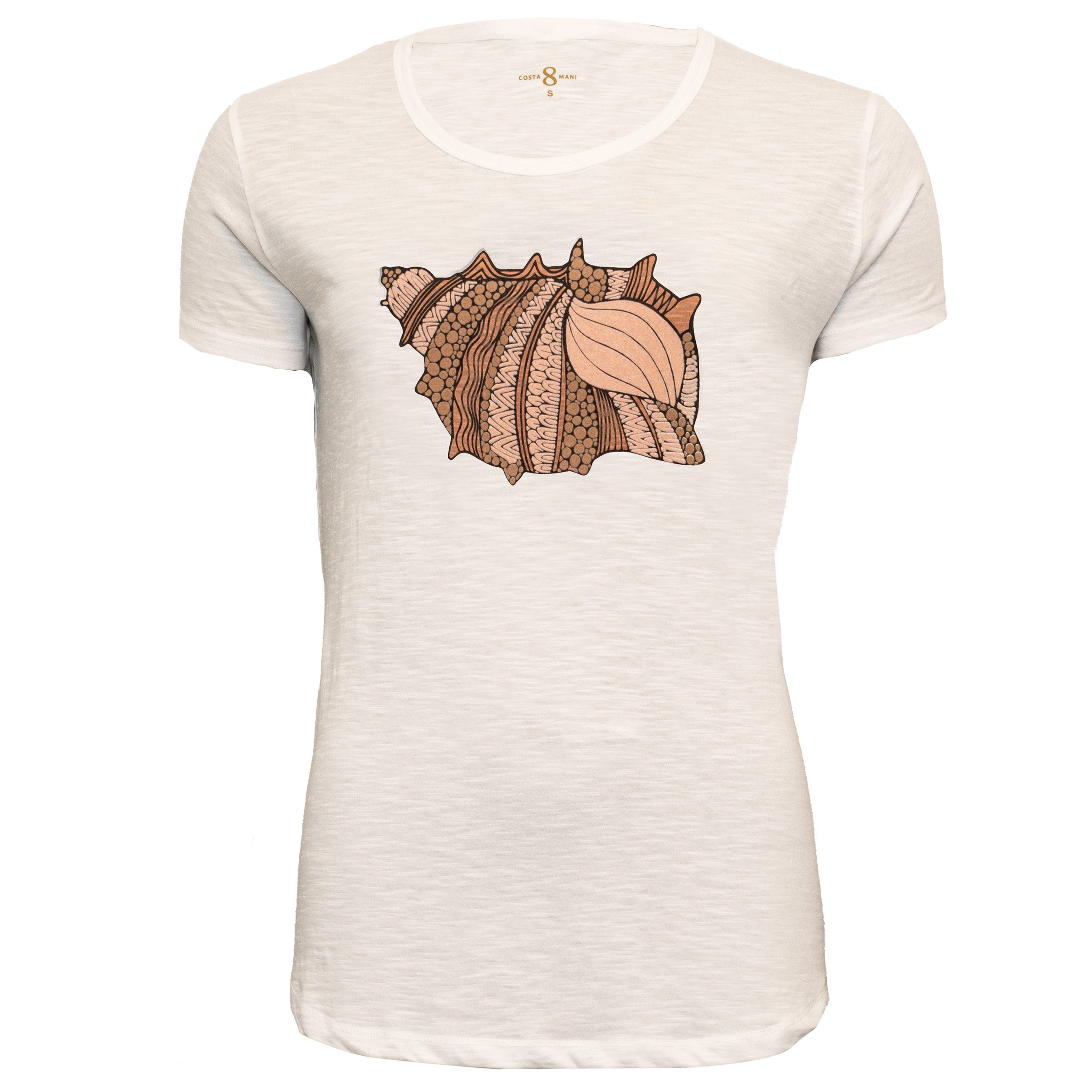 CostaMani T Shirt Seashell Dusty Brun Hvid