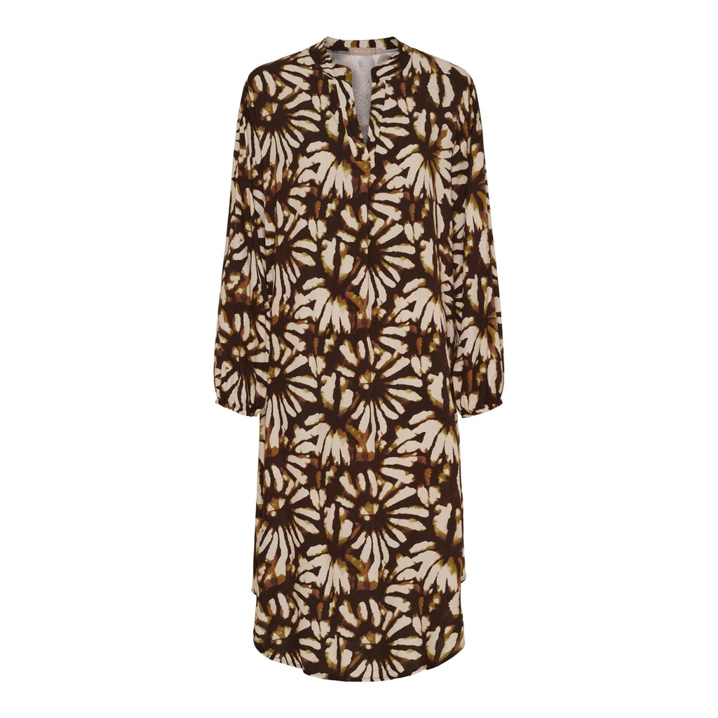 Marta Du Chateau Eugenia Kjole Blomster Leopard Originale Brun