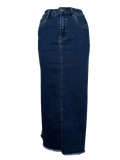 Jewelly Nederdel Rå Kant Denim Blå