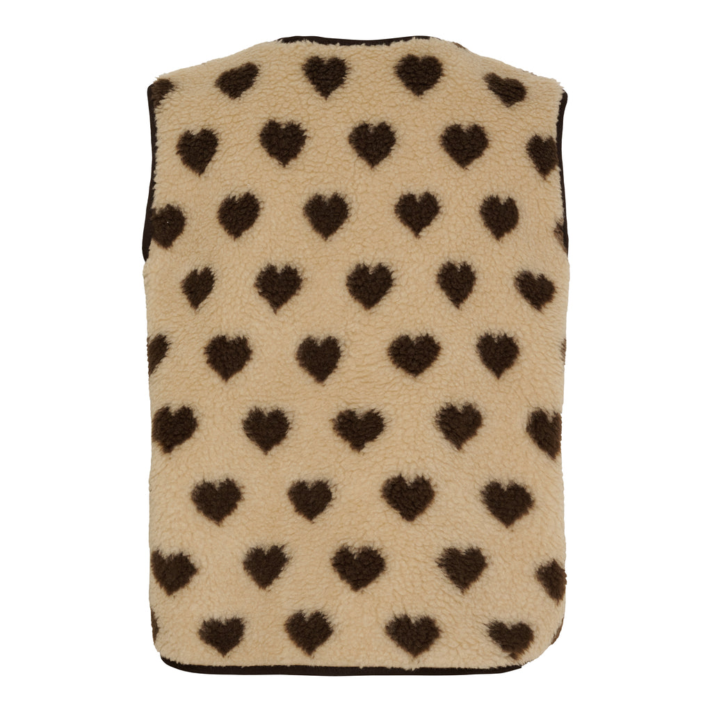 Marta Du Chateau Dahlia Vest Hjerter Caramel Mørk Brun