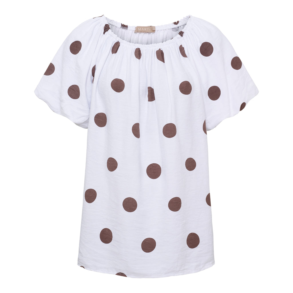 Marta Du Chateau Luciana Top Prikker Hvid