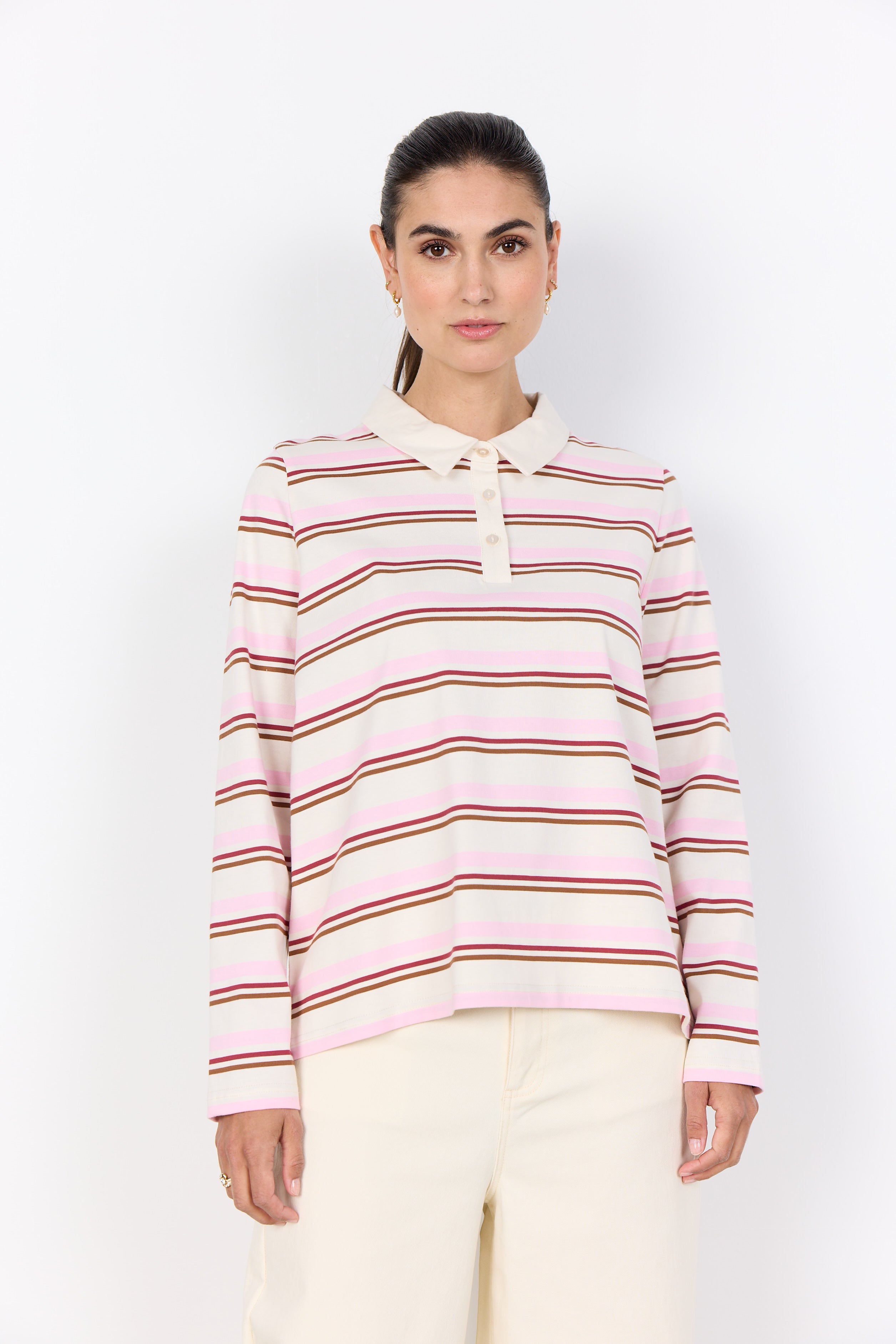 SoyaConcept Base 2 Bluse Stribet Rosa