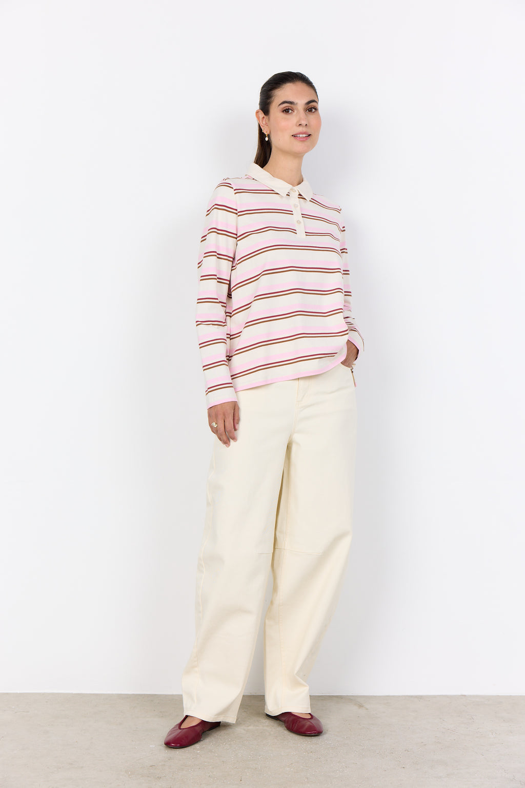 SoyaConcept Base 2 Bluse Stribet Rosa