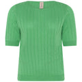 Skovhuus Ribstrik O Neck T Shirt Grøn
