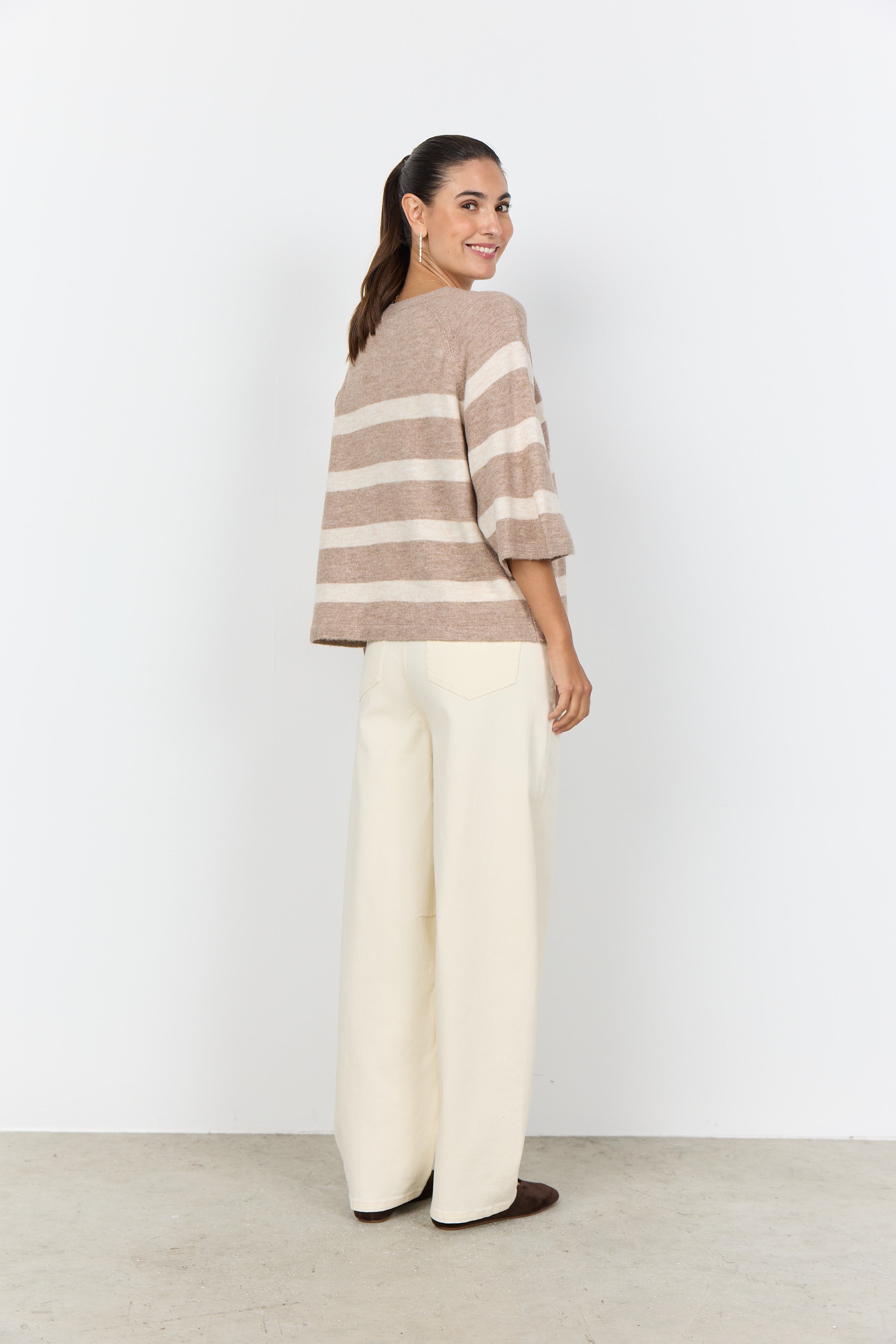 SoyaConcept Orlean 5 Pullover Stribet Sand