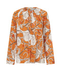 Charlotte Sparre SADDLE UP Bluse Pleat Neck Orange