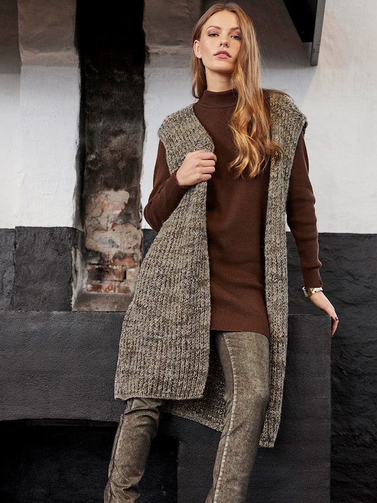 Skovhuus Oversized Vest Lang Hazelnut Brun