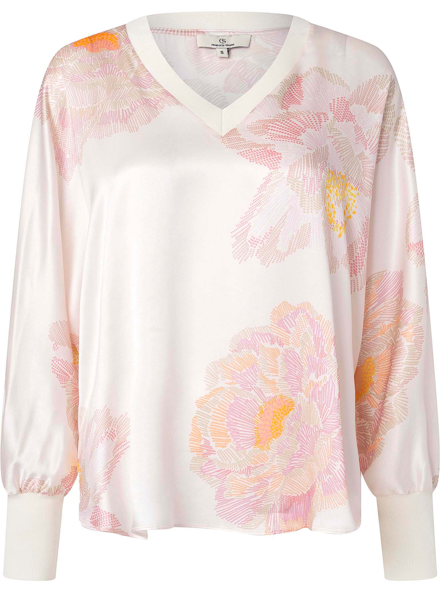 Charlotte Sparre V-Rib Prikker Blomster Creme