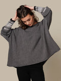 Skovhuus Oversized Pullover Flagermusærmer Zink Grå