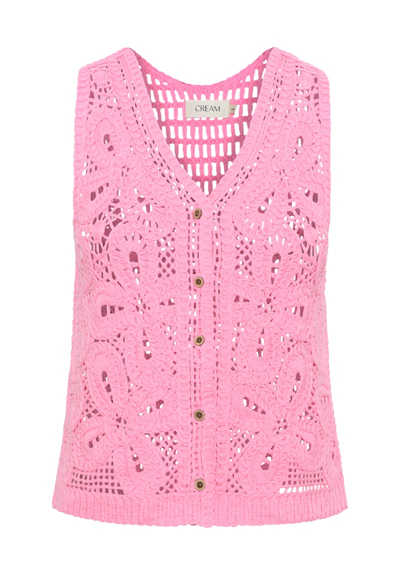 Cream Kittie Strik Slipover Begonia Pink