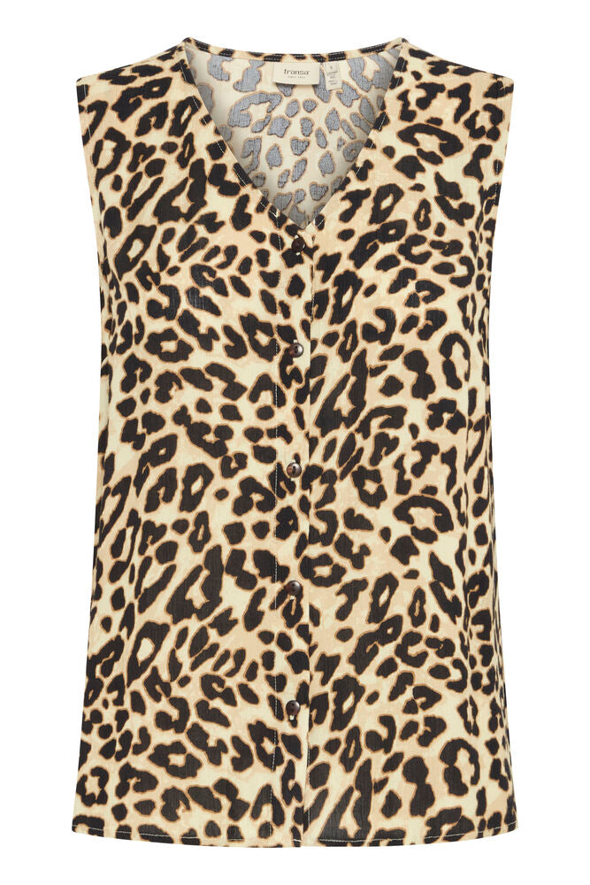 Fransa Ease Top Leopard Brun