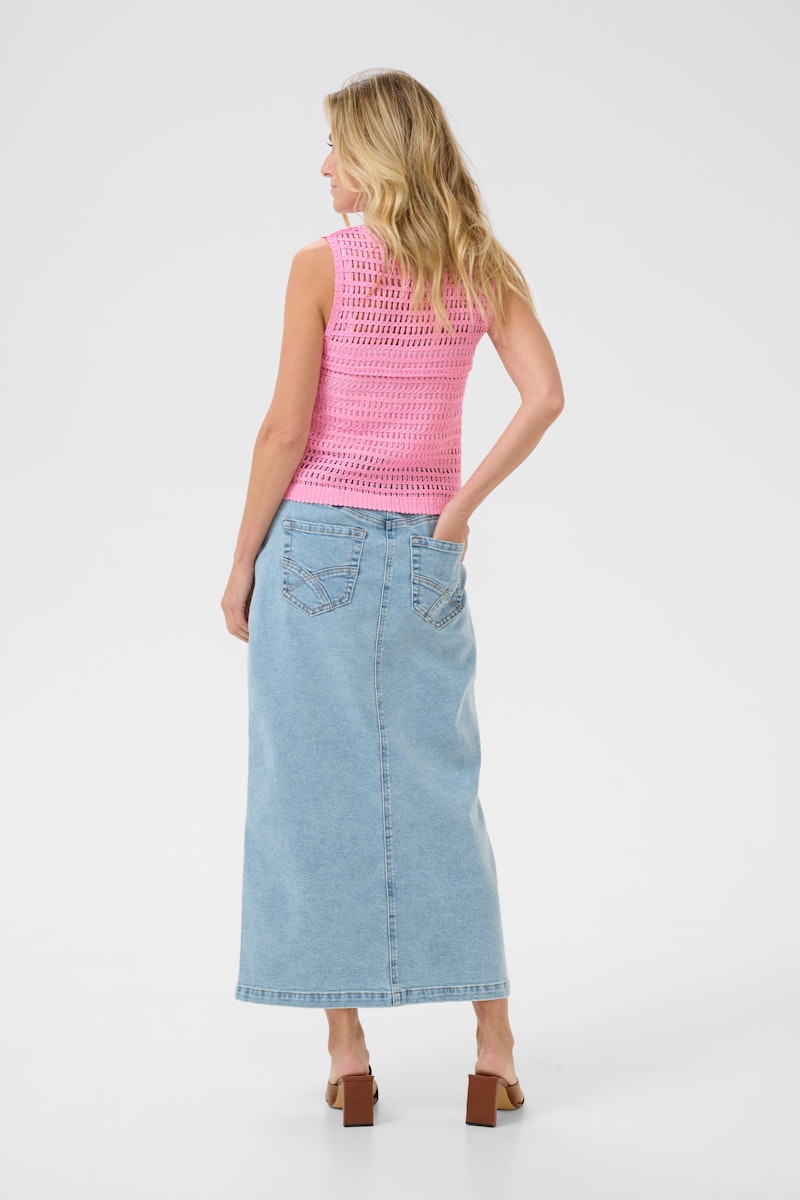 Cream Kittie Strik Slipover Begonia Pink