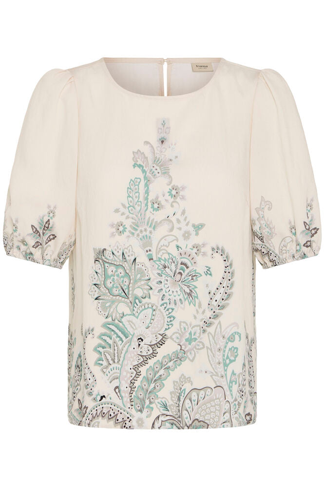 Fransa Adara 4 Bluse Grøn Paisley Hvid