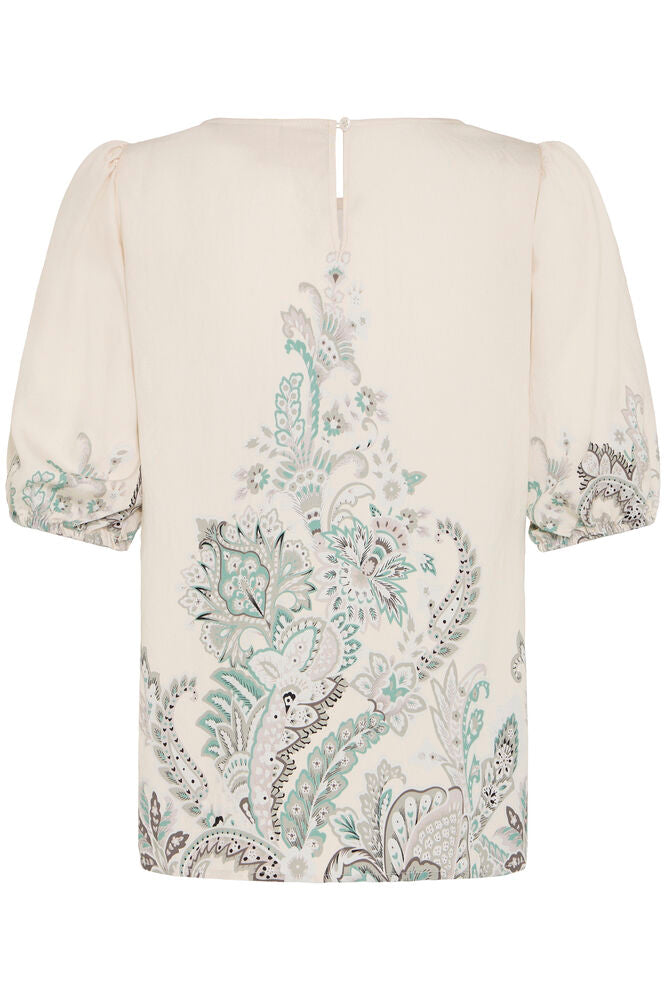 Fransa Adara 4 Bluse Grøn Paisley Hvid