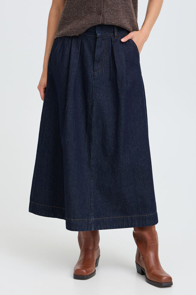 Fransa Leslie Nederdel Mørke Blå Denim