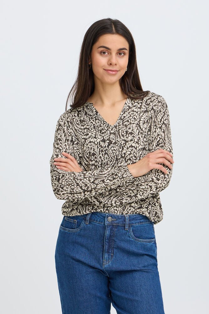 Fransa Amy Bluse Aura Bloom Brun