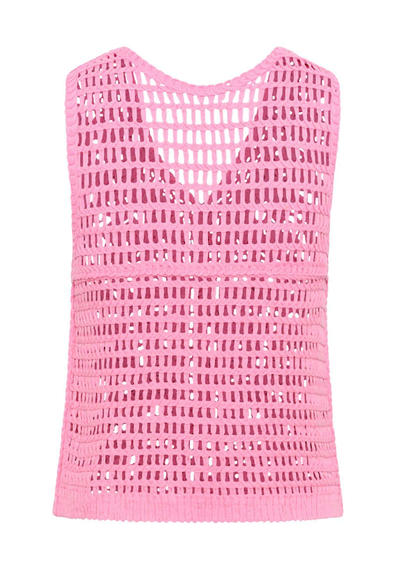 Cream Kittie Strik Slipover Begonia Pink