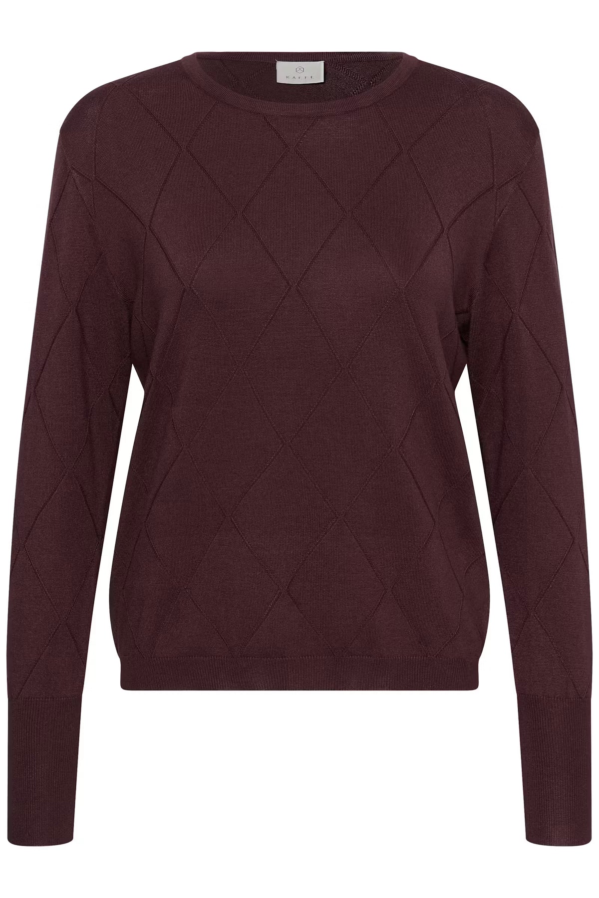 KAFFE Lizza Argyle Pullover Fudge