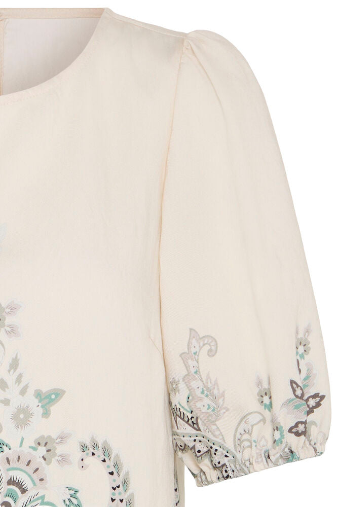 Fransa Adara 4 Bluse Grøn Paisley Hvid