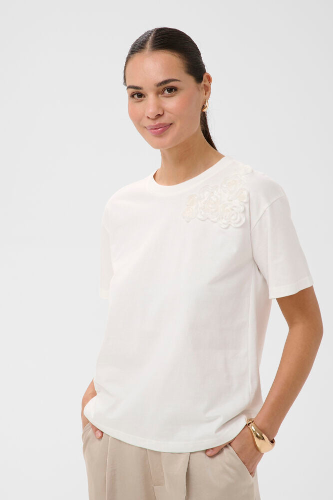 KAFFE Rosie T Shirt Chalk Hvid